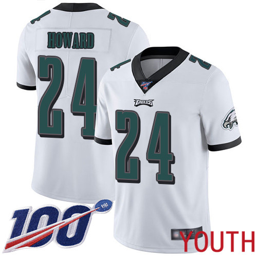 Youth Philadelphia Eagles #24 Jordan Howard White Vapor Untouchable NFL Jersey Limited Player Season